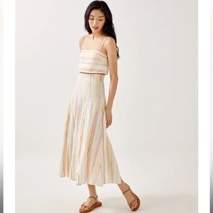 Khloe Textured Striped Maxi Skirt and Top Set